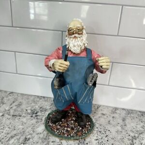 Vintage Santa Claus Figurine in‎ his Workshop Paper Mache - 11"T Christmas Decor